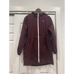 NWOT Flotte Womens L Maroon Waterproof Ultralight Pompidou Trench Lined Parka